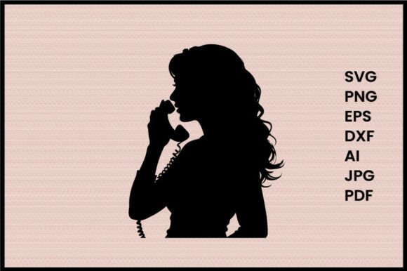 A Woman Talking Phone Illustration
