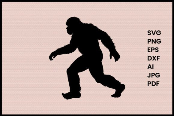 Bigfoot Running Illustration Silhouette