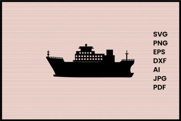 Cargo Ship Illustration Silhouette