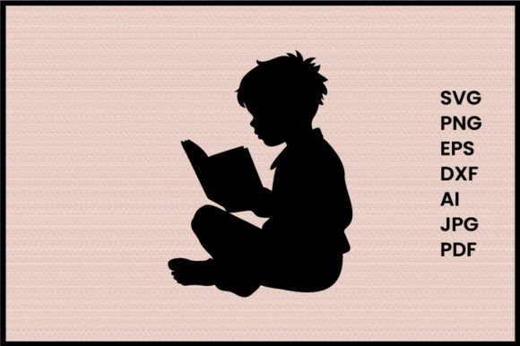 Child Reading a Book Illustration