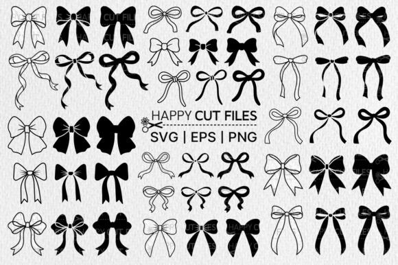 Coquette Ribbon Bow SVG Bundle Cut Files
