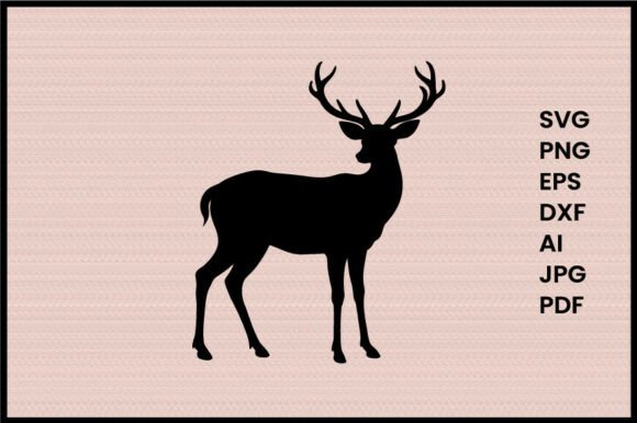 Deer with Winter Coat Illustration