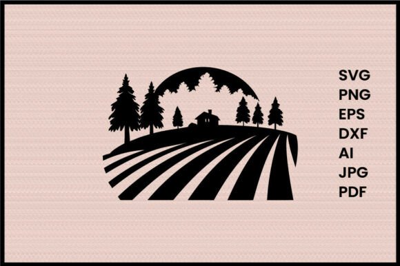 Farm Field with Crops Illustration