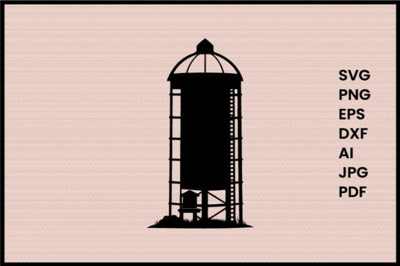 Farm Silo Illustration Silhouette