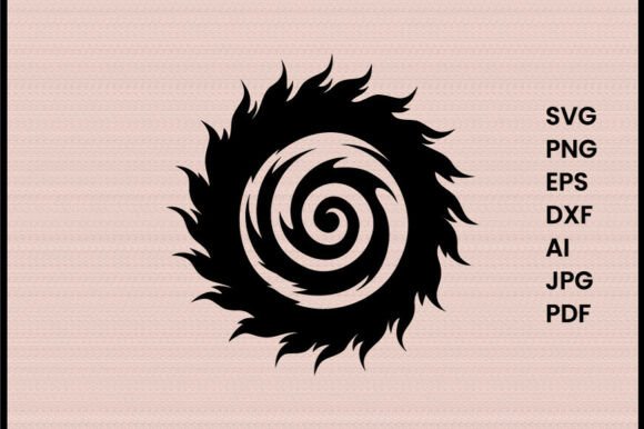 Fire Swirl Icon Illustration Silhouette