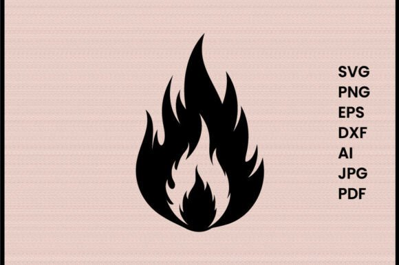 Flame with Smoke Icon Illustration