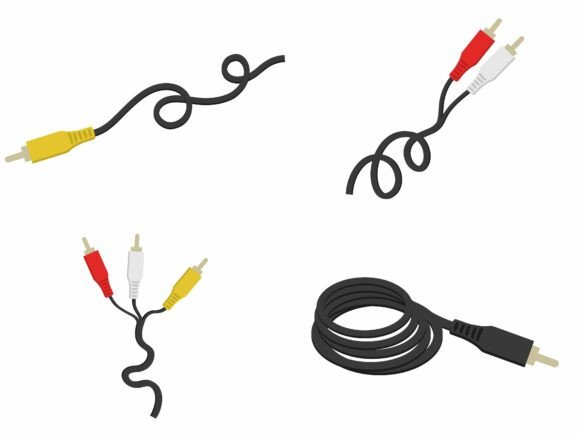 Hand Drawn RCA Cable Illustration