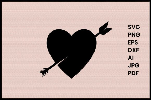 Heart with Arrow Through It Silhouette