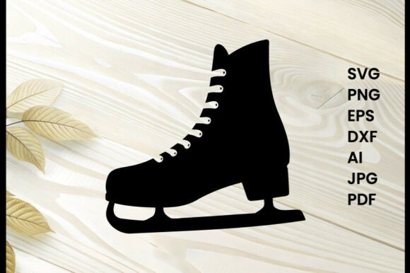 Ice Skates Illustration Silhouette