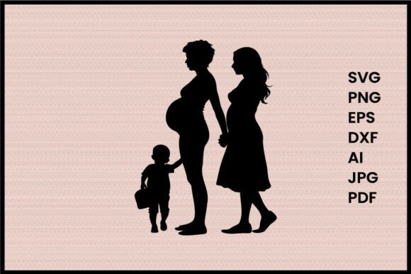 Pregnant Woman with Child Illustration Review