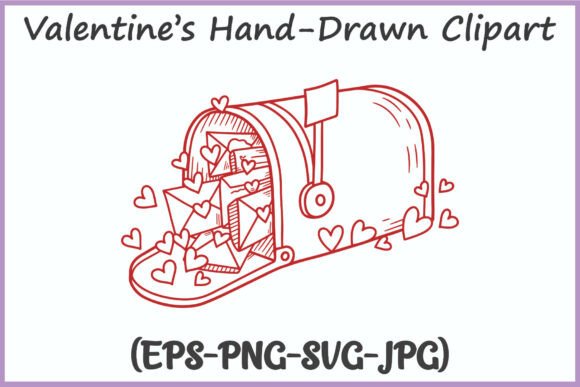 Valentines Hand-Drawn Doodle Clipart SVG